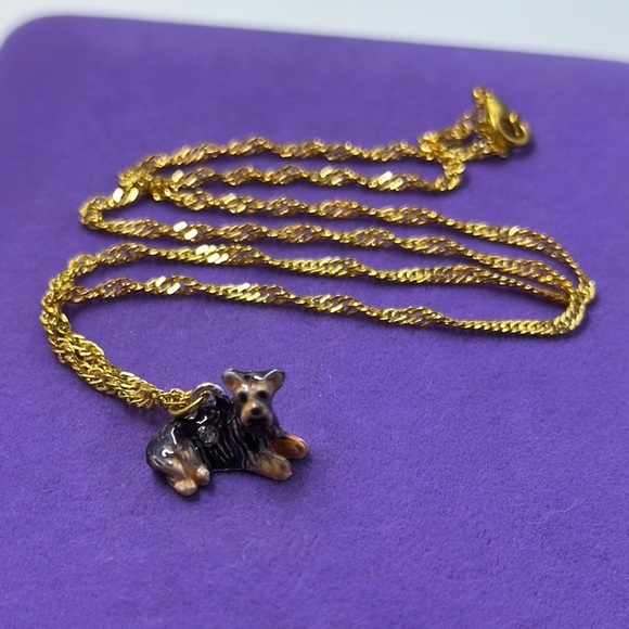 💛 Gold Plated Dog Pendant Necklace - Picture 1 of 3